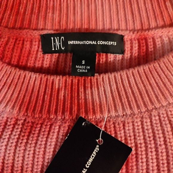 INC Bling Sweater Tie-dye Pullover Crew Neck Sweater Red Small - Picture 6 of 9